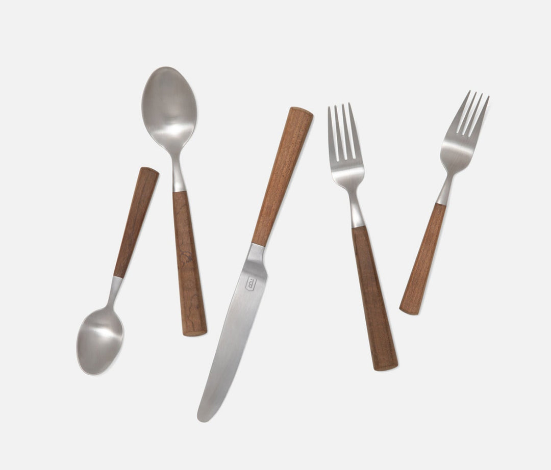 SET/5 FLATWARE MAPLE WOOD HANDLE #52253