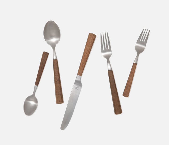 SET/5 FLATWARE MAPLE WOOD HANDLE #52253