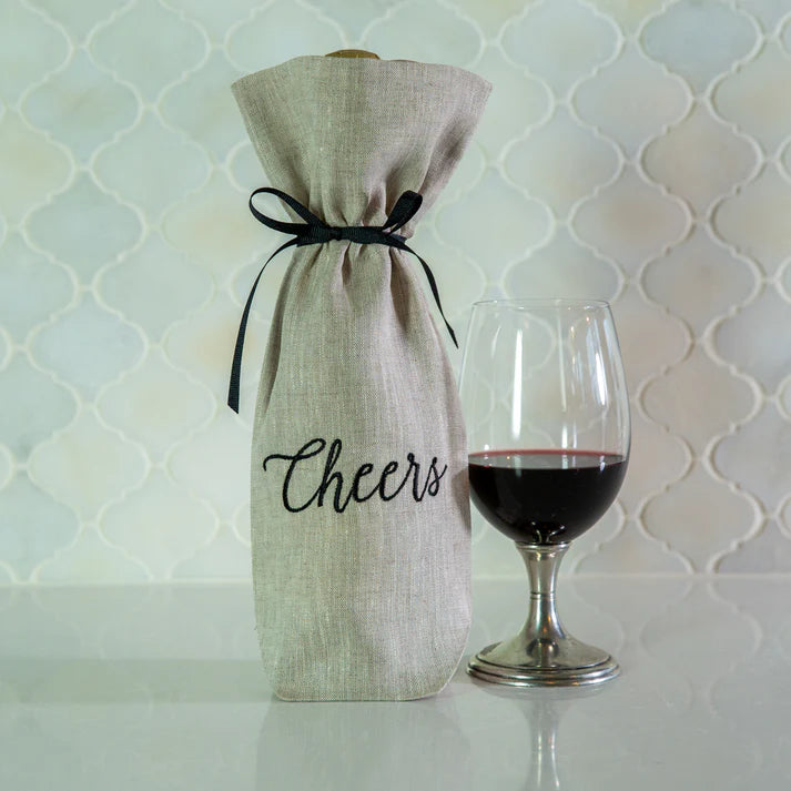 WINE BAG "CHEERS" FLAX #52292