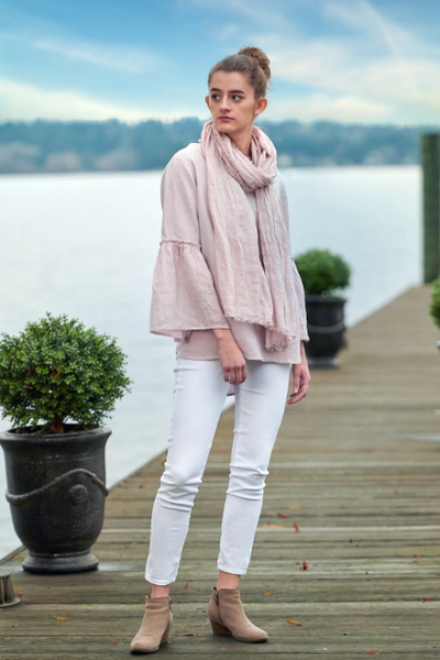 TOP V-NECK HIGHLOW DUSTY PINK (Available in 2 Sizes)