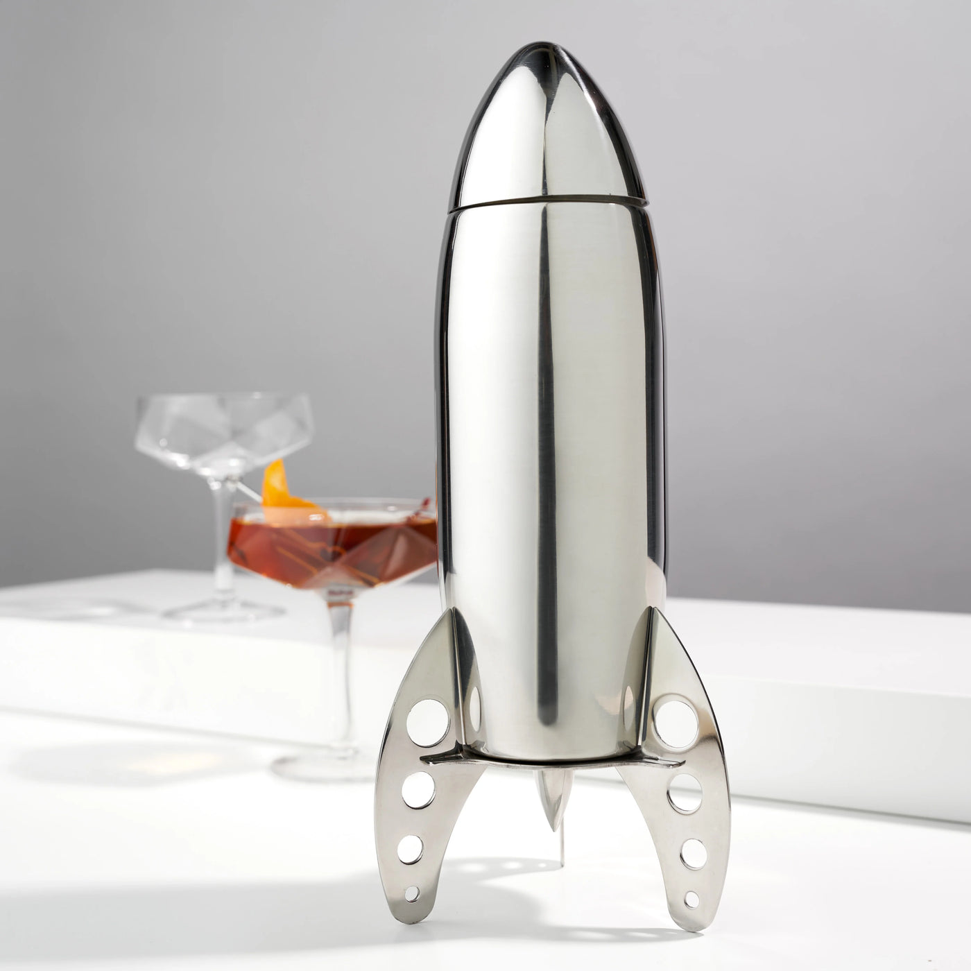 COCKTAIL SHAKER SILVER ROCKET
