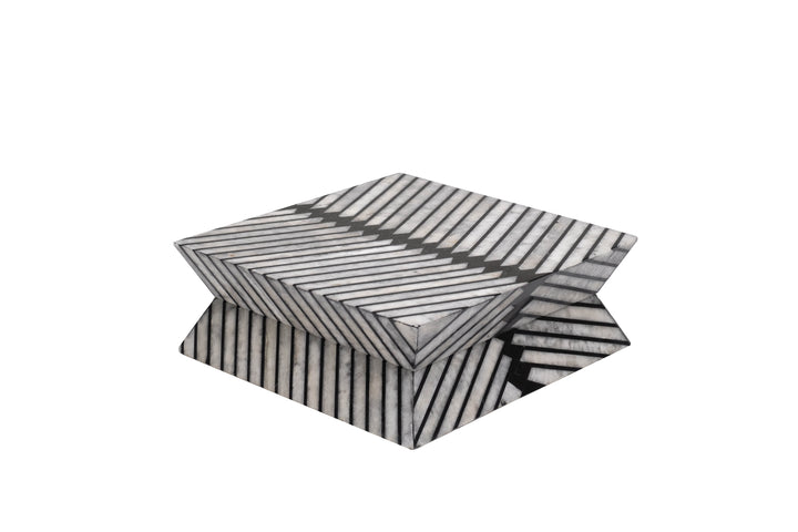 BOX CRYSTAL STONE BLACK/WHITE CHEVRON #52631