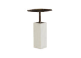 TABLE SIDE IRON TOP CARRARA BASE