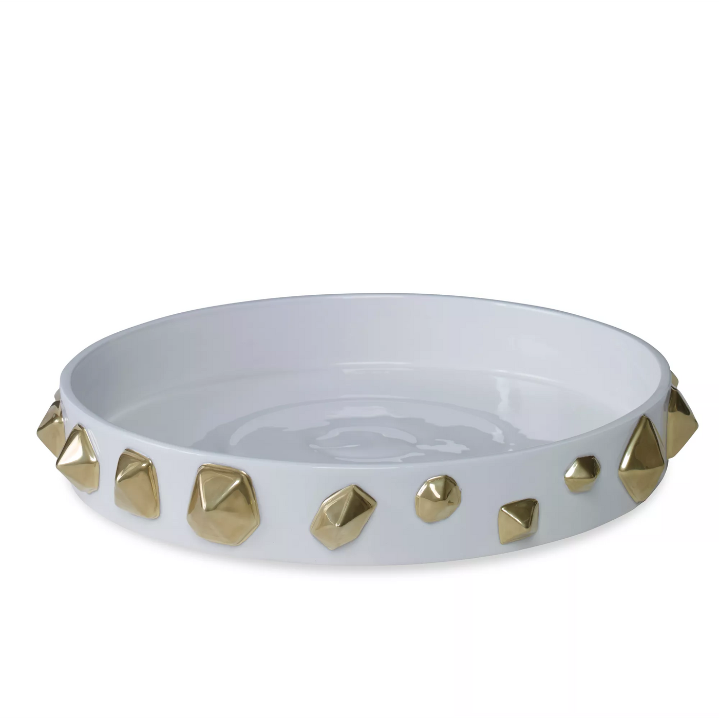 BOWL WHITE WITH GOLD SHAPES