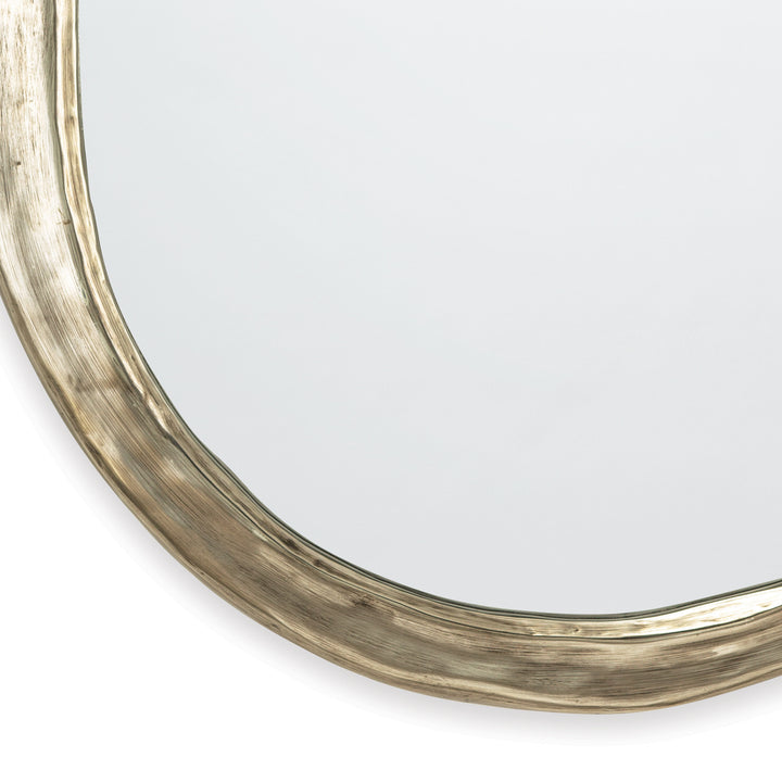 MIRROR LIQUID ANTIQUE SILVER ROUND #52868