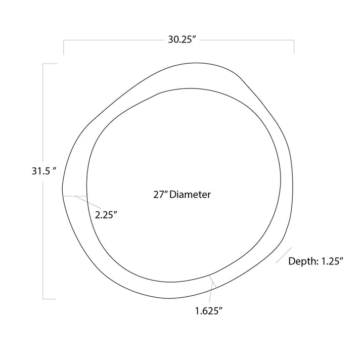 MIRROR LIQUID ANTIQUE SILVER ROUND #52868