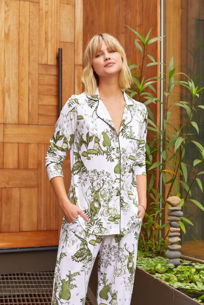 PAJAMA SET LONG-SLEEVED WOODSIDE PIMA KNIT