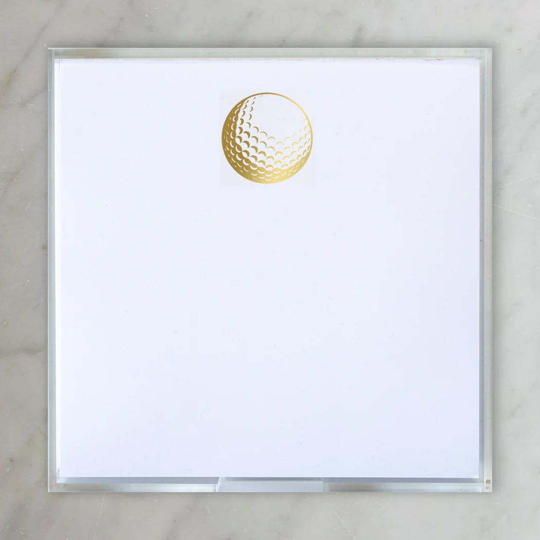 NOTEPAD SMALL GOLD FOIL GOLF