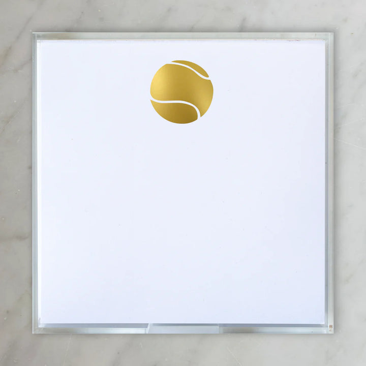 NOTEPAD SMALL GOLD FOIL TENNIS