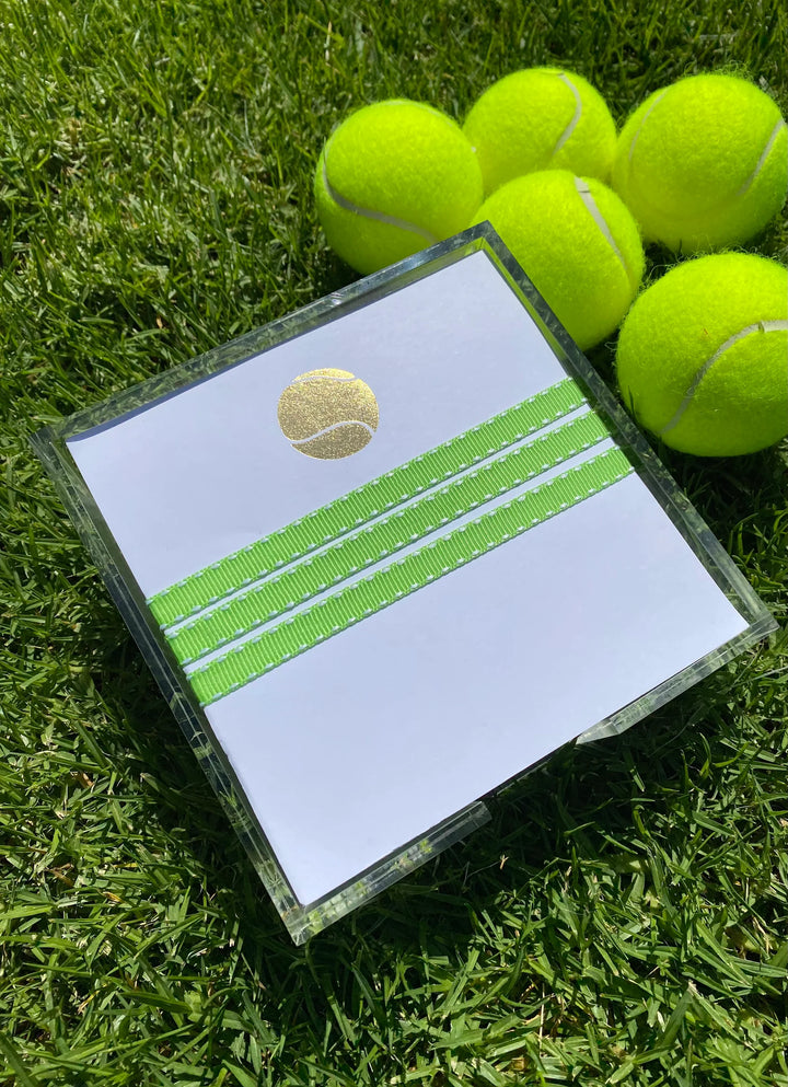 NOTEPAD SMALL GOLD FOIL TENNIS