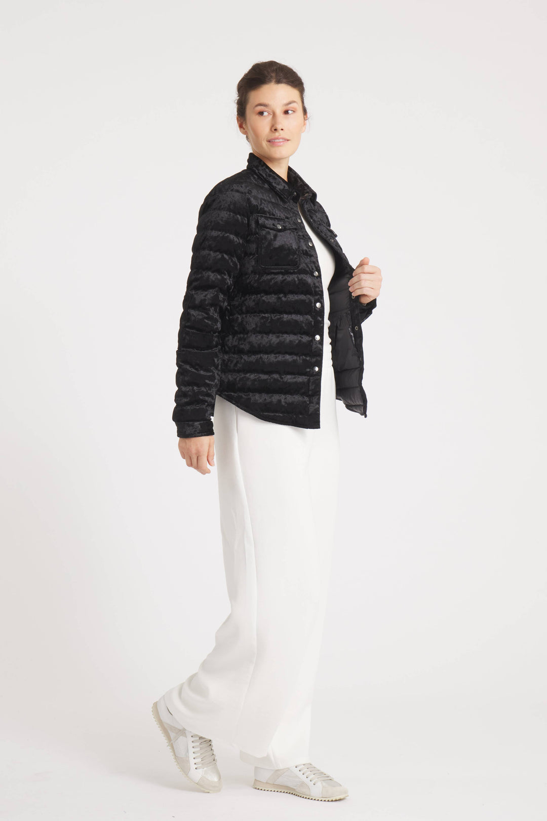 DOWN SHIRT VELOUR MIDNIGHT BLACK THE HARROW