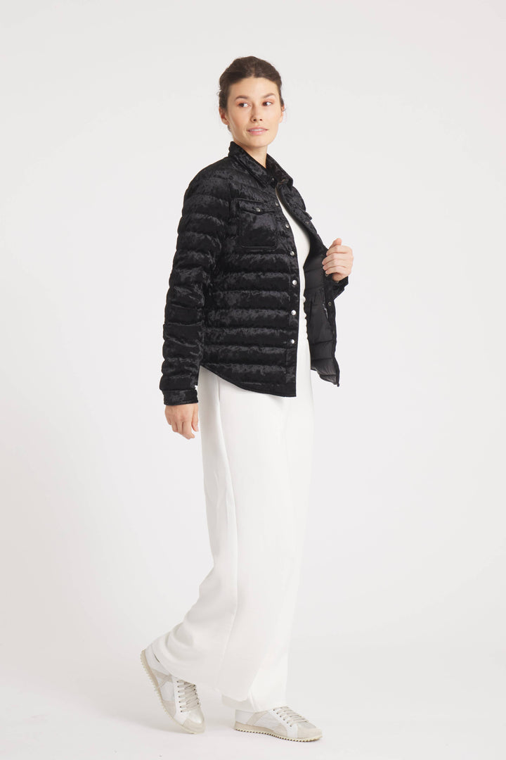 DOWN SHIRT VELOUR MIDNIGHT BLACK THE HARROW