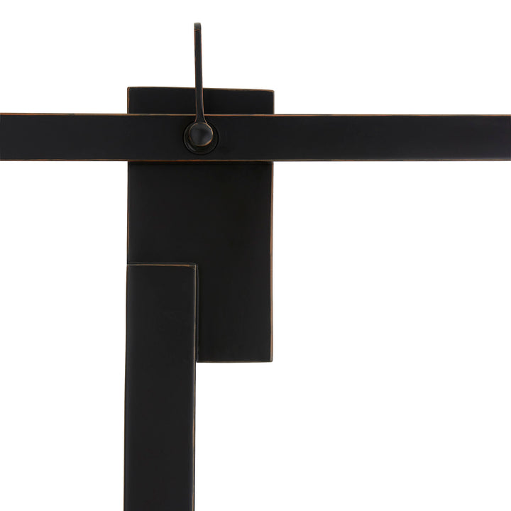 TABLE LAMP AGED BRONZE/BROWN WOOD (NRD) #53513