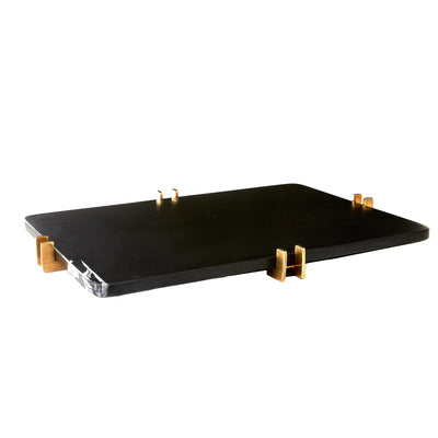 TRAY MARBLE LOW METAL RAIL STAND