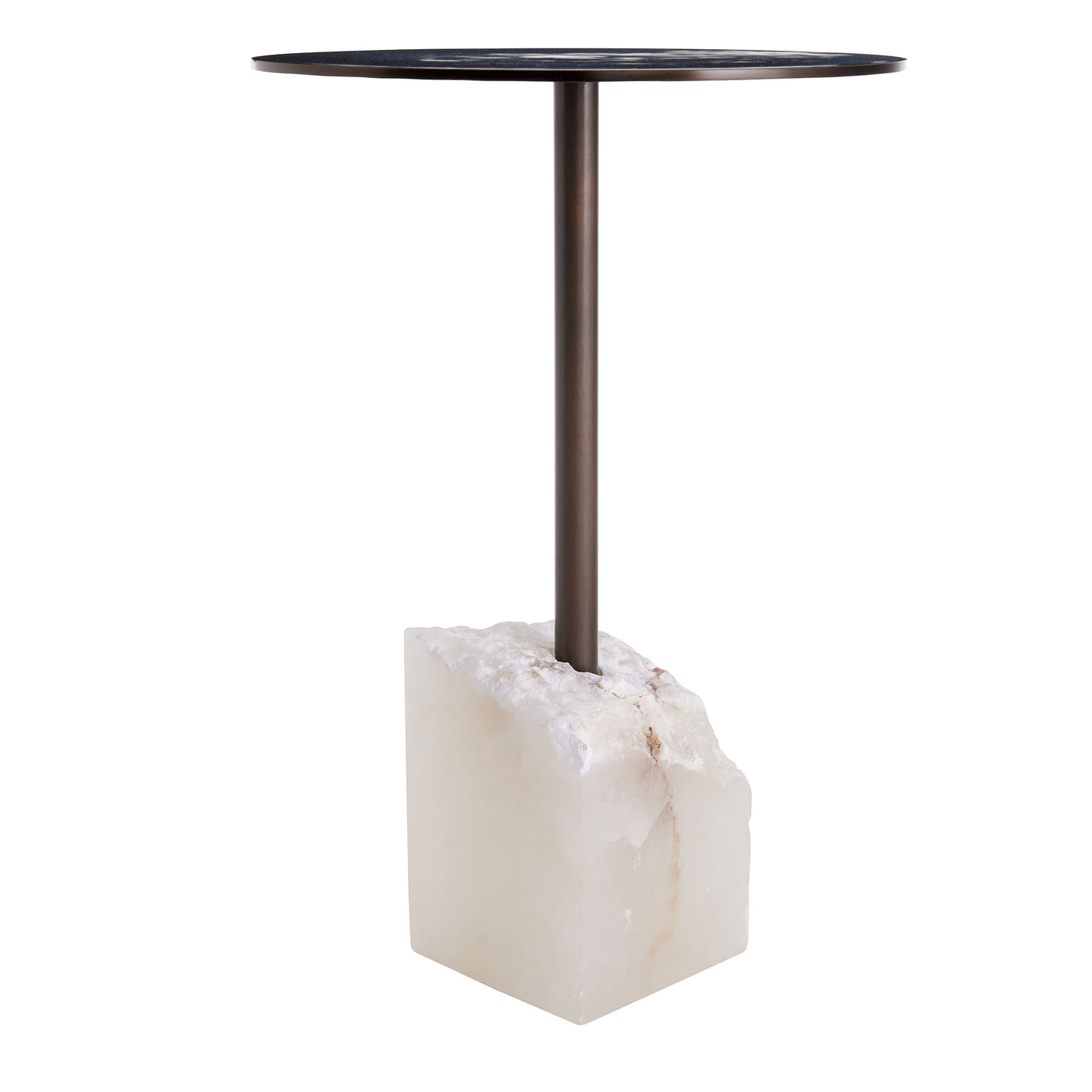 ACCENT TABLE BRONZE WITH ALABASTER BASE