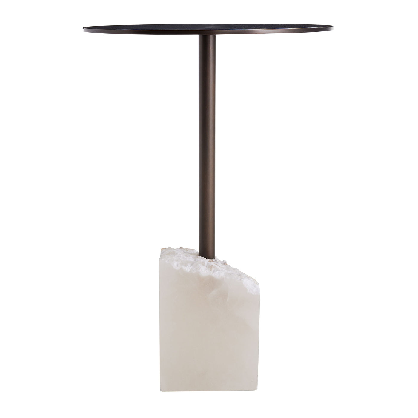 ACCENT TABLE BRONZE WITH ALABASTER BASE