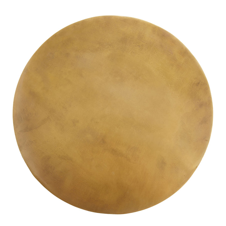 ACCENT TABLE SMOKED GLASS WITH BRASS CUFF TOP #53539