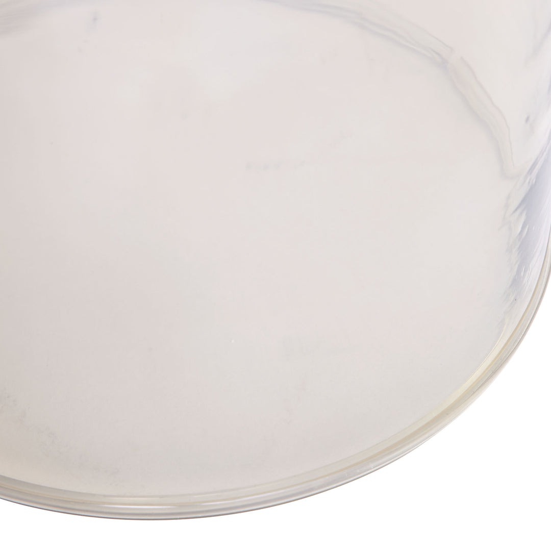 ACCENT TABLE SMOKED GLASS WITH BRASS CUFF TOP #53539