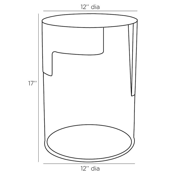 ACCENT TABLE SMOKED GLASS WITH BRASS CUFF TOP #53539