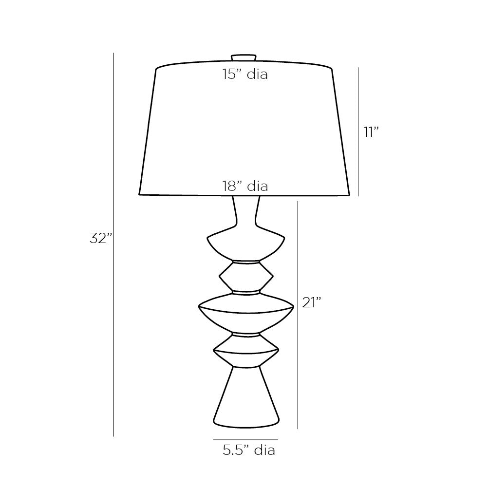 TABLE LAMP WHITE ASYMMETRICAL DISCS