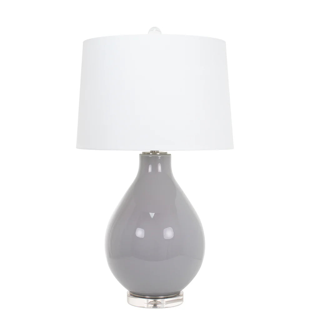 TABLE LAMP  GRAY CERAMIC ROUNDED