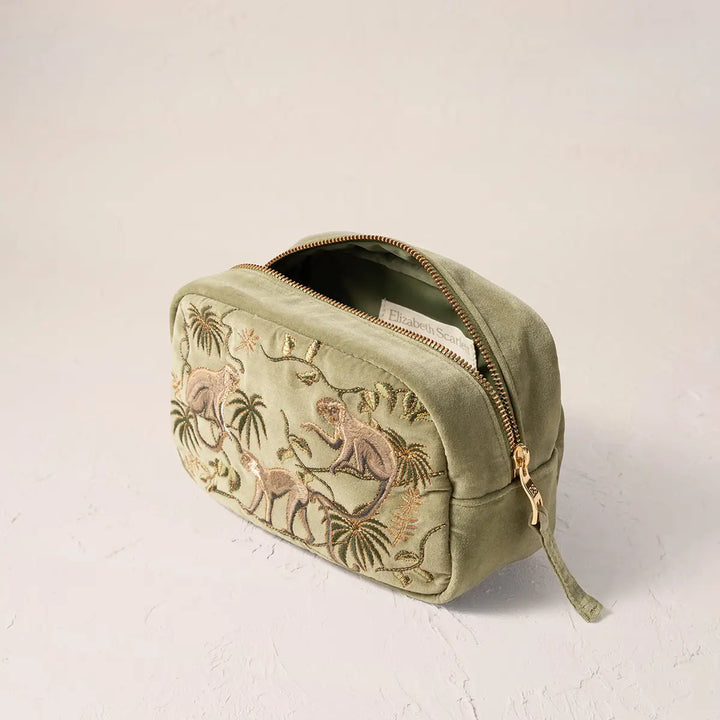 MAKEUP BAG MONKEYS OLIVE