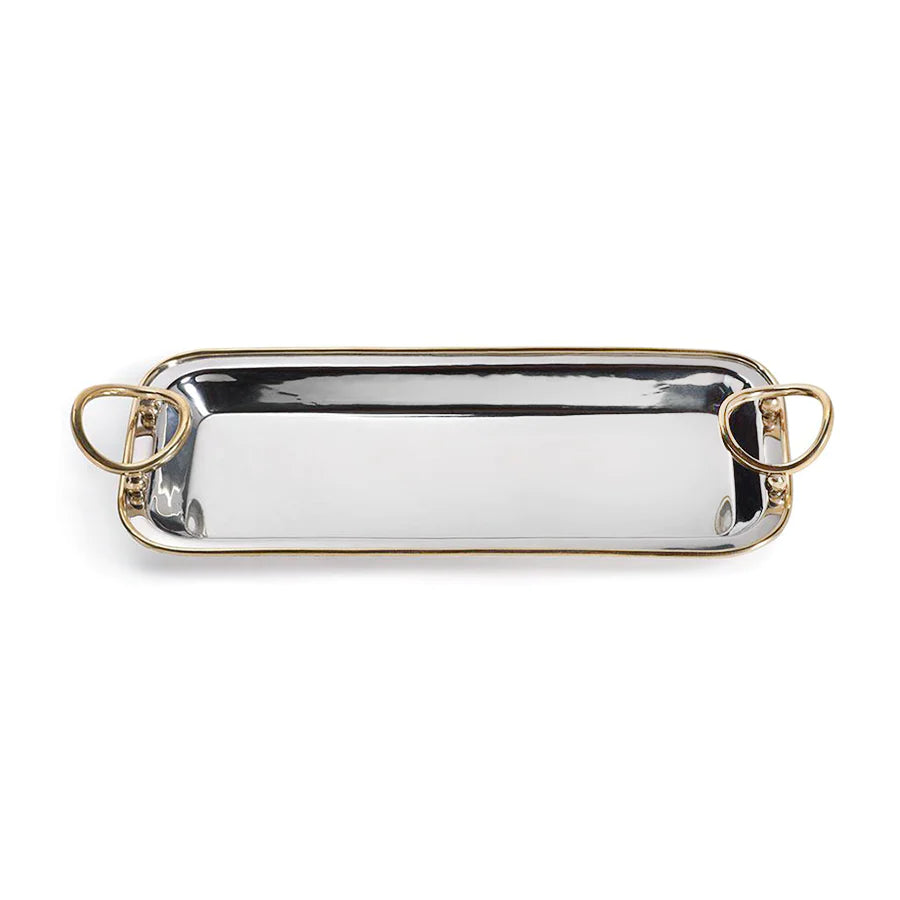 TRAY POLISHED NICKEL & GOLD #54223