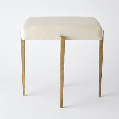 BENCH ANTIQUE GOLD WITH MUSLIN CUSHION