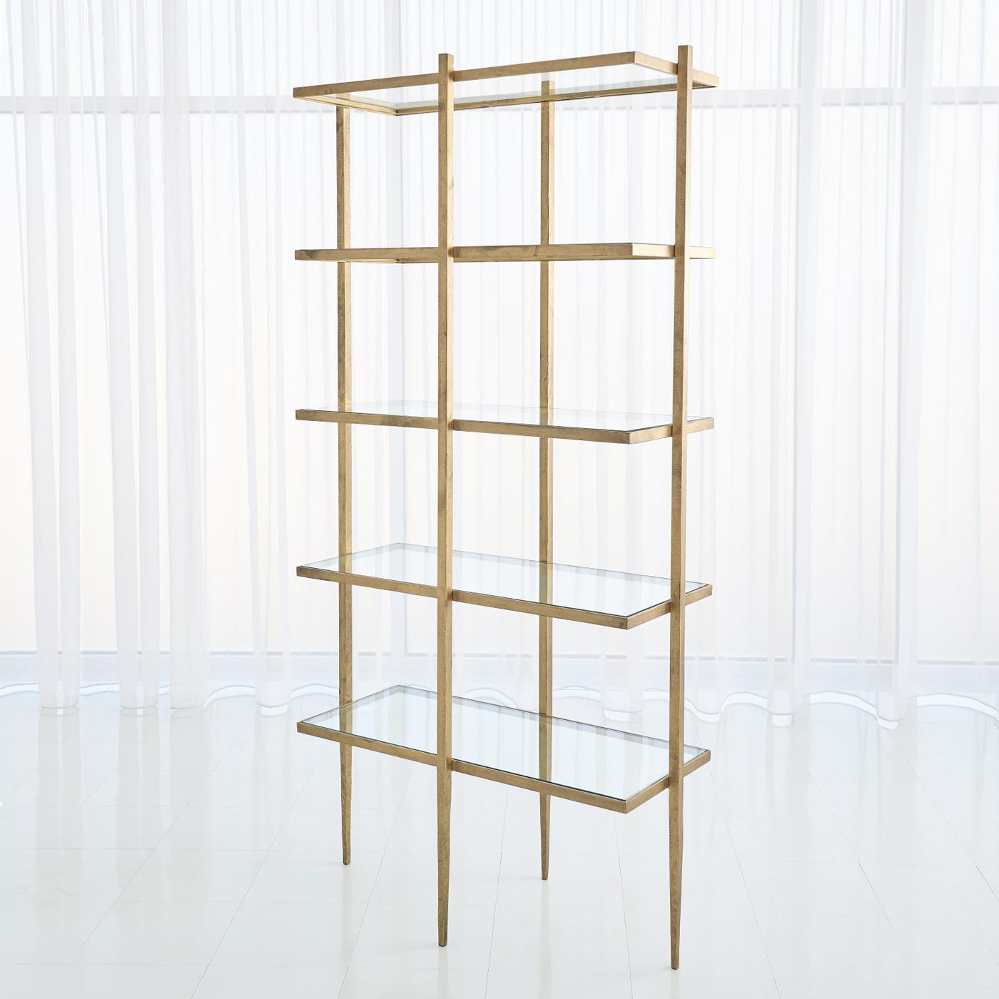 ETAGERE IRON FRAME ANTIQUE GOLD