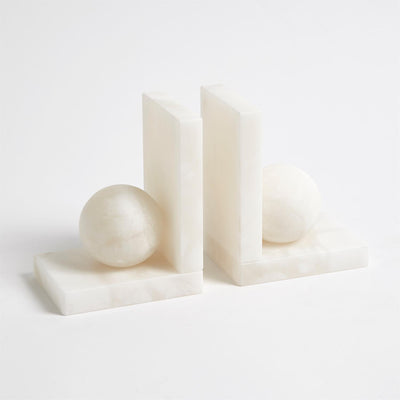 BOOKENDS ALABASTER BALL