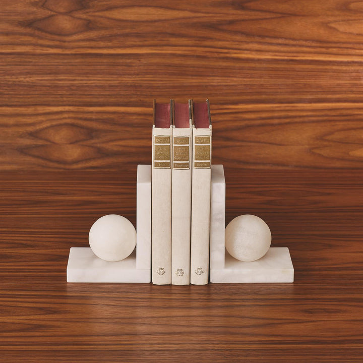 BOOKENDS ALABASTER BALL