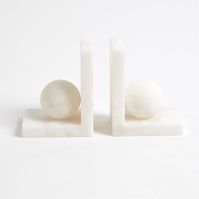 BOOKENDS ALABASTER BALL