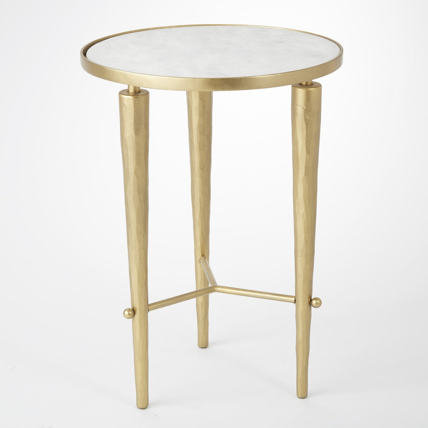 ACCENT TABLE ACCENT BRASS WITH WHITE MARBLE TOP