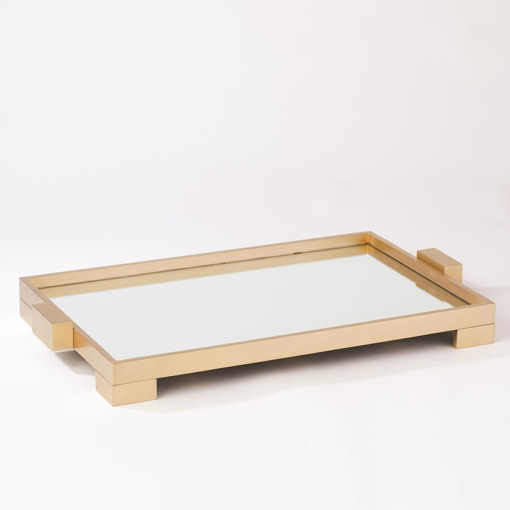 TRAY BRASS FRAME WITH MIRROR TOP