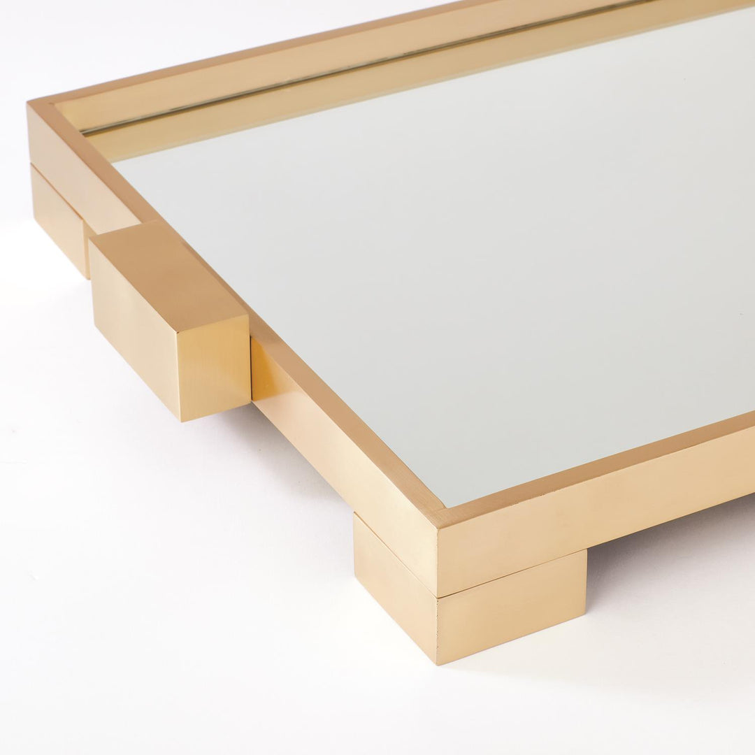 TRAY BRASS FRAME WITH MIRROR TOP