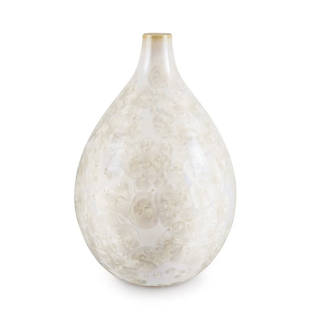 VASE TEARDROP CRYSTALLINE CANDENT WHITE