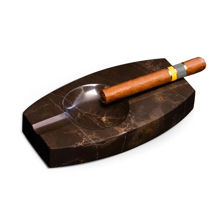 ASHTRAY MARBLE DOUBLE BROWN
