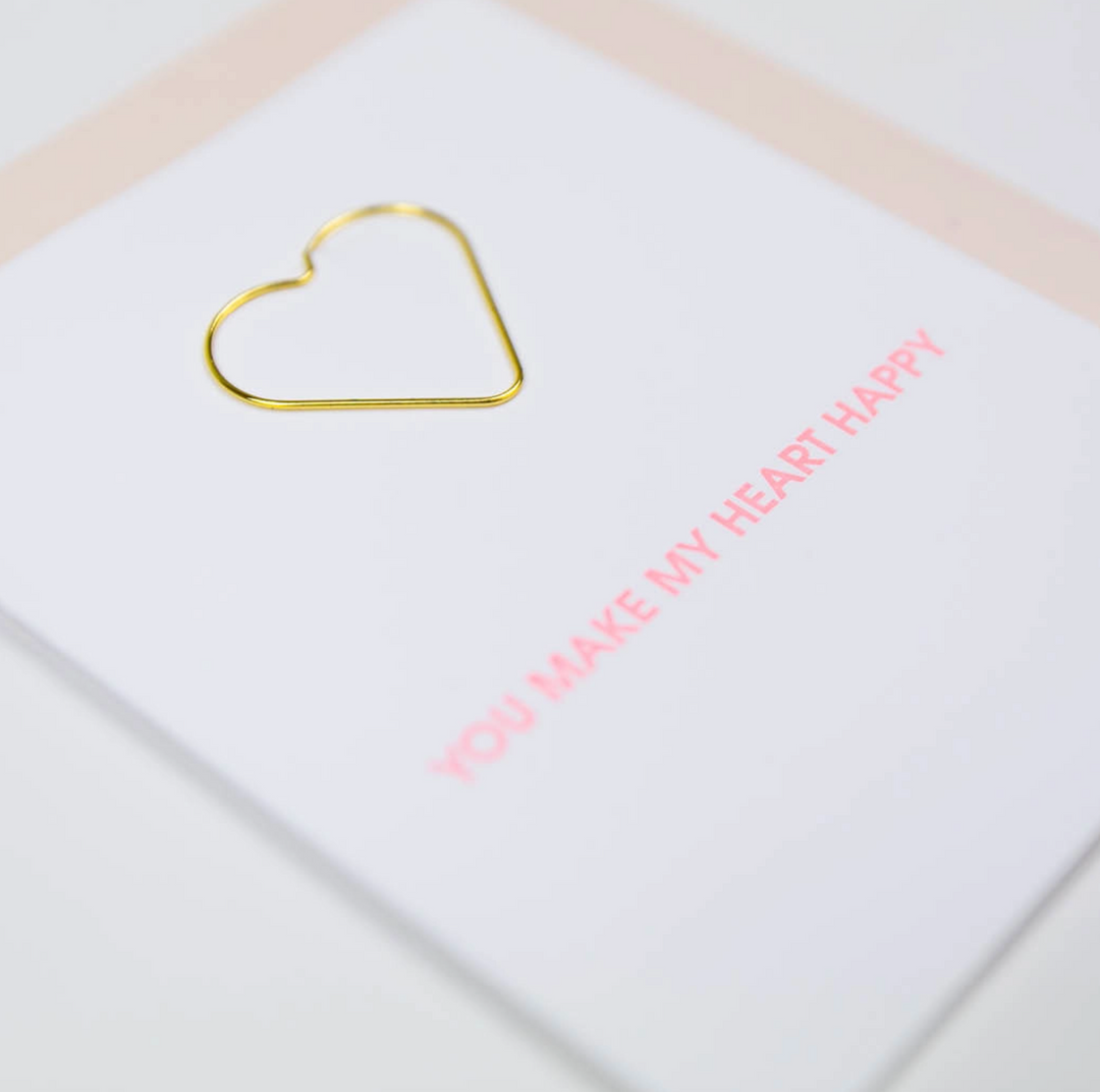 GREETING CARD "YOU MAKE MY HEART HAPPY" PAPER CLIP #55440