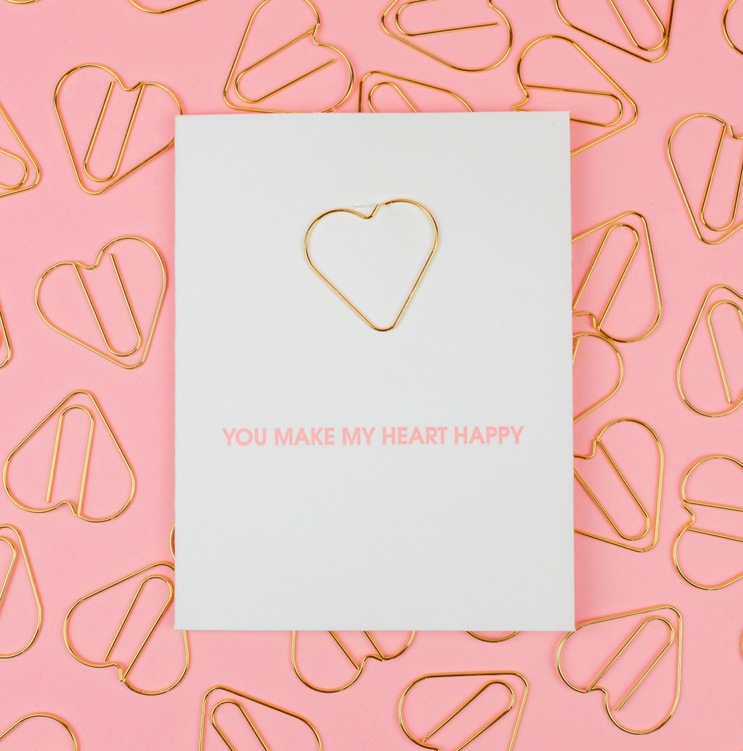 GREETING CARD "YOU MAKE MY HEART HAPPY" PAPER CLIP #55440