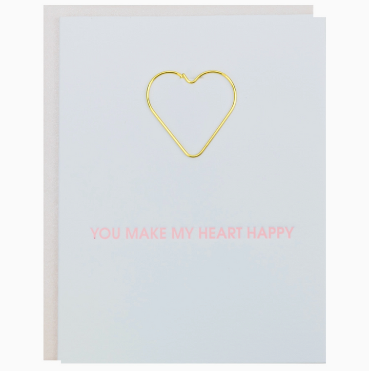 GREETING CARD "YOU MAKE MY HEART HAPPY" PAPER CLIP #55440