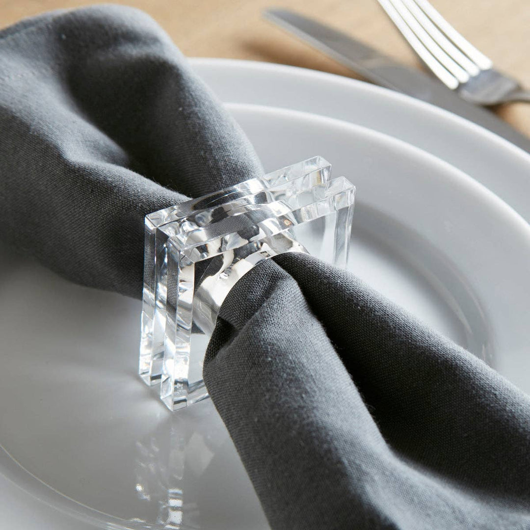 NAPKIN RING SQUARE ACRYLIC