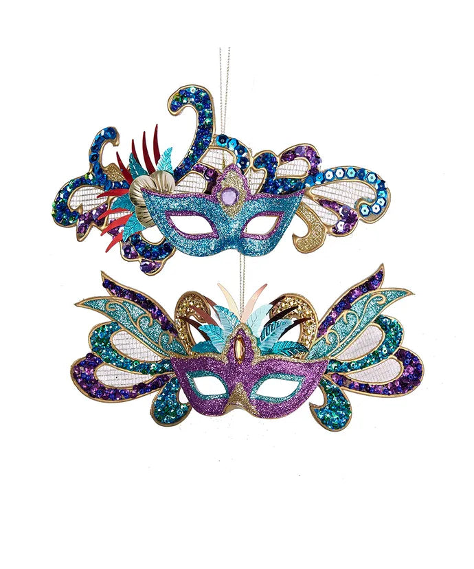 ORNAMENT CARNIVAL MASK GLITTER