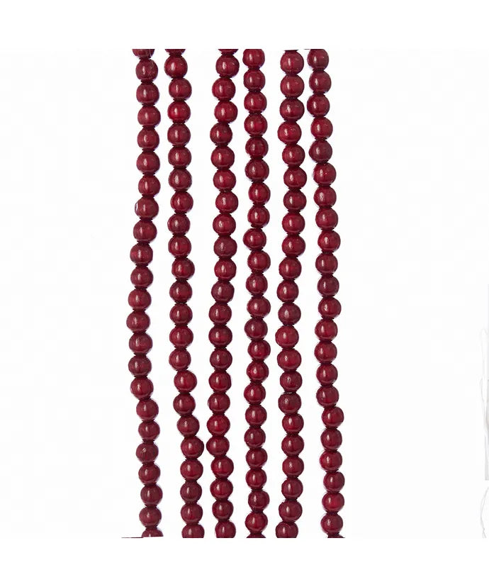 GARLAND BEADED WOOD BURGUNDY