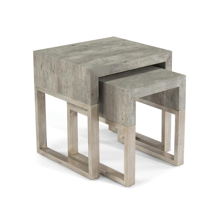 NESTING TABLES SILVER WHITE OAK LEGS S/2 #55905