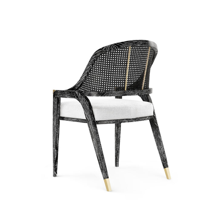 CHAIR LACQUERED CANING BLACK MAHOGANY #55922