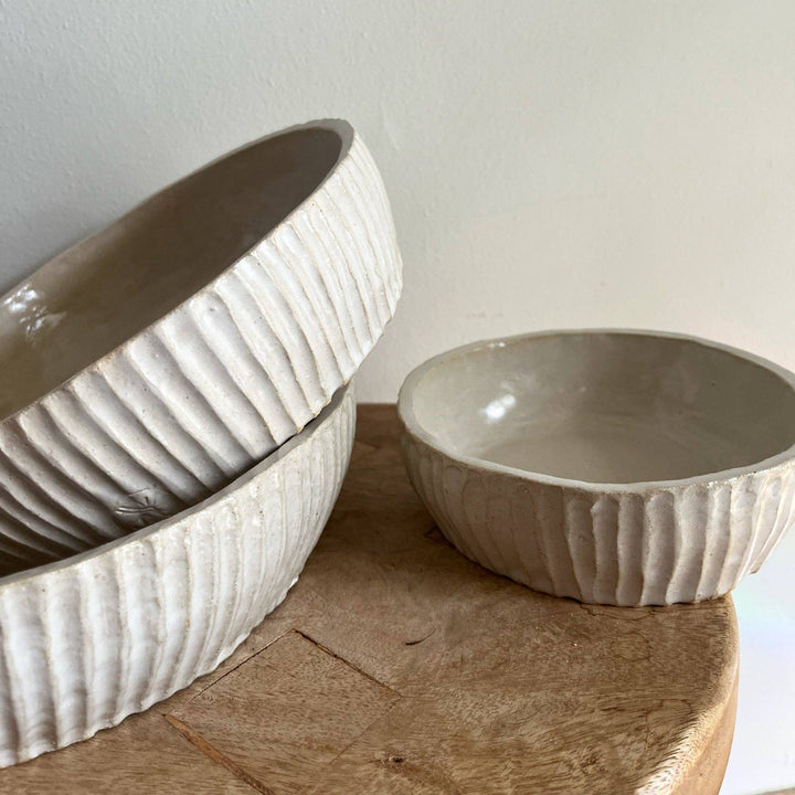 SERVING BOWL RIBBED