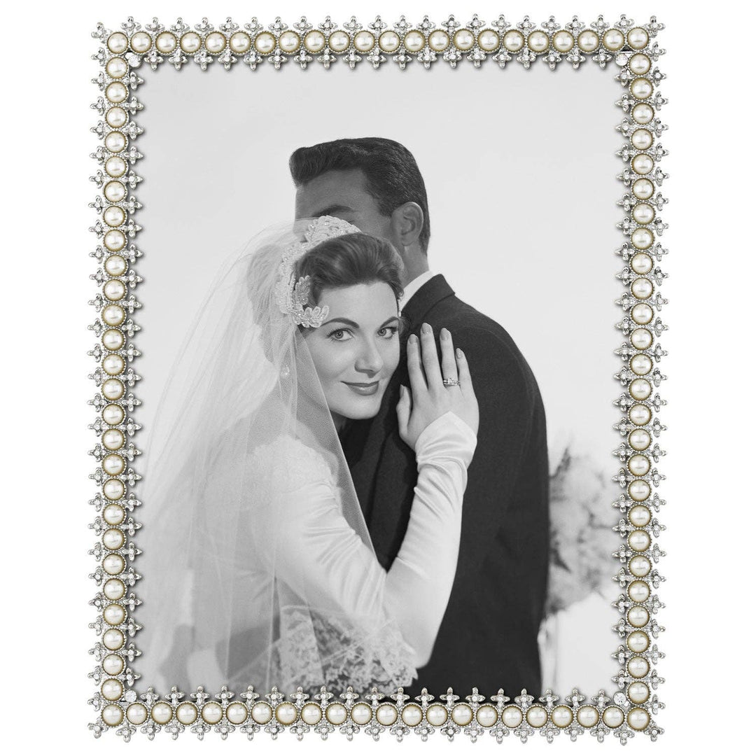 PHOTO FRAME CRYSTAL&PEARL SILVER