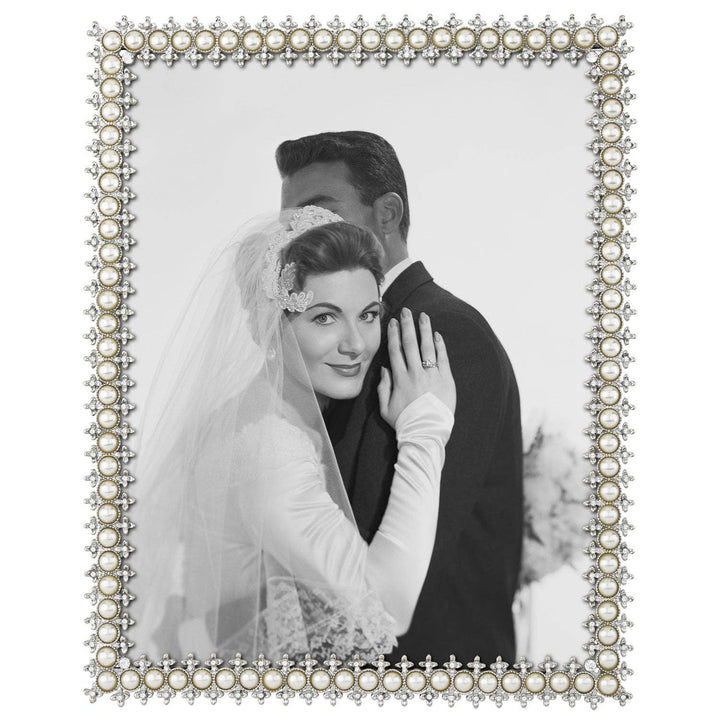 PHOTO FRAME CRYSTAL&PEARL SILVER