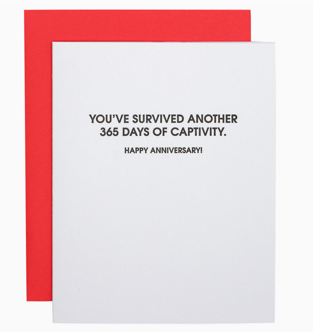 GREETING CARD "SURVIVED ANOTHER 365 DAYS OF CAPTIVITY" #56200