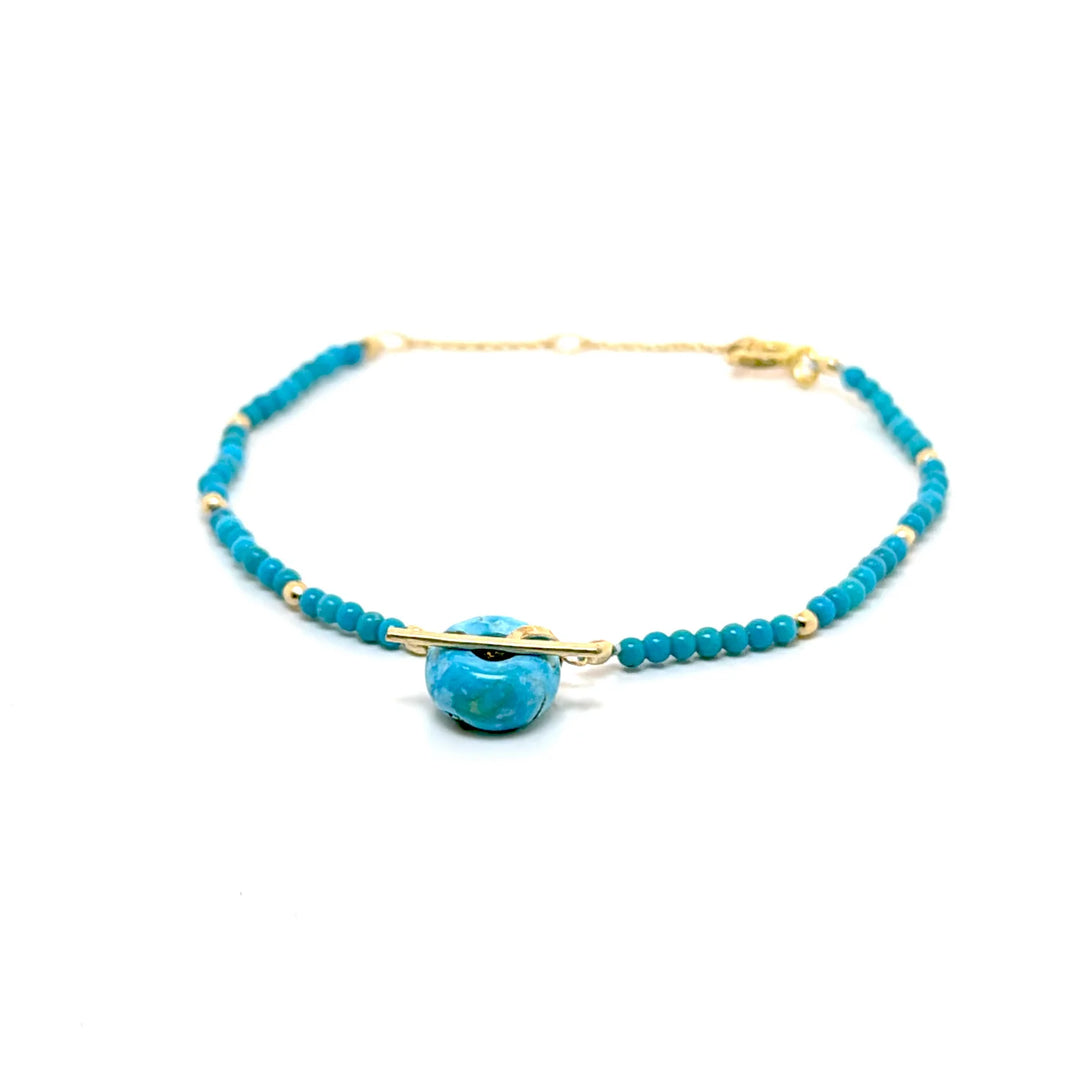 BRACELET DONUT JADE TURQUOISE OR GREEN SAPPHIRE